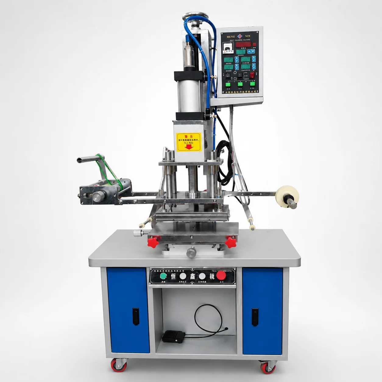 Manual and semi-automatic flat hot stamping machine for packaging boxes