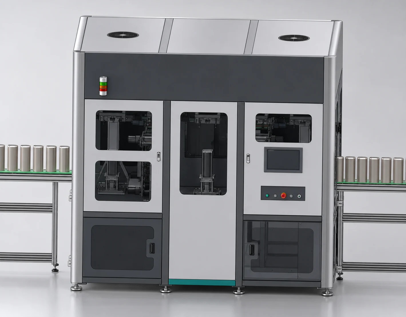 Enclosed automatic bottle cap hot stamping machine with conveyor and control panel